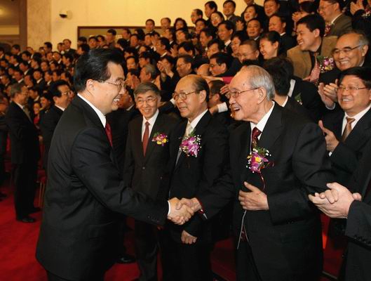 胡錦濤主席接見亞偉速錄技術發明人唐亞偉